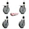 Service Caster 6'' Gray Poly Swivel 1-7/8'' Expanding Stem Caster Set 2 Total Lock Brakes, 4PK SCC-EXTTL20S614-PPUB-2-S-2-178 - alternate 2